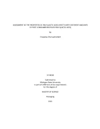 Assessment of the Properties of Poly (Lactic Acid) Sheets with Different Amounts of Post-Consumer Recycled Poly (Lactic Acid)