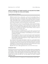 Development of Form Making of Door Knockers in Italy in the Xv-Xvii Centuries