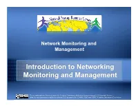 Introduction to Networking Monitoring and Management