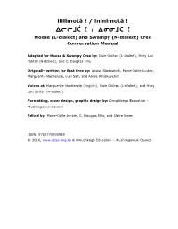 Moose (L-Dialect) and Swampy (N-Dialect) Cree Conversation Manual