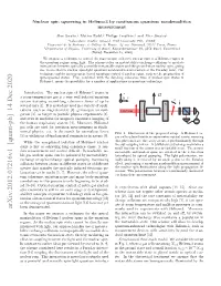 Nuclear Spin Squeezing in Helium-3 by Continuous Quantum Nondemolition Measurement