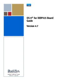 OS-9 for Intel IXDP425 Board Guide