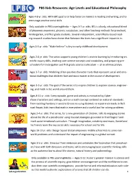 PBS Kids Resources: Age Levels and Educational Philosophy