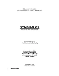 SYMBIAN OS Embedded Operating System