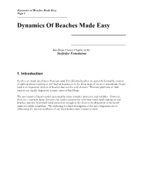 Dynamics of Beach Sand Made Easy