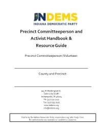 Precinct Committeeperson and Activist Handbook & Resource Guide