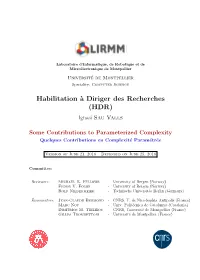 "Some Contributions to Parameterized Complexity"