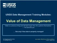 Value of Data Management