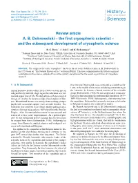 (2011). AB Dobrowolski–The First Cryospheric Scientist–And