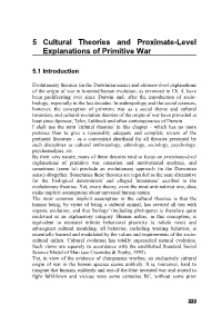 5 Cultural Theories and Proximate-Level Explanations of Primitive War
