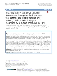 BRD7 Expression and C-Myc Activation