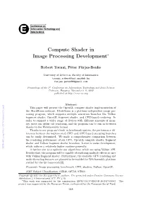 Compute Shader in Image Processing Development∗