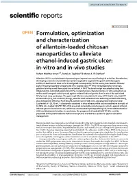 Formulation, Optimization and Characterization of Allantoin-Loaded