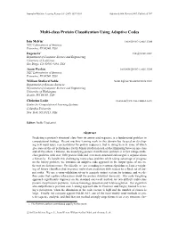Multi-Class Protein Classification Using Adaptive Codes