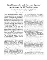Parallelism Analysis of Prominent Desktop Applications: an 18-Year Perspective