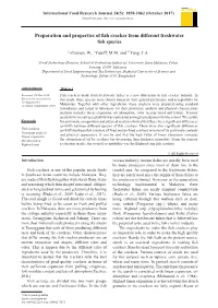 Preparation and Properties of Fish Cracker from Different Freshwater Fish Species