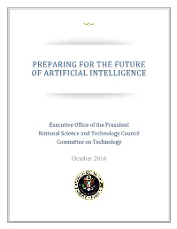 Preparing for the Future of Artificial Intelligence