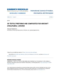 3D Textile Preforms and Composites for Aircraft Strcutures: a Review
