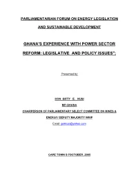PARLIAMENTARY FORUM on SUSTAINABLE ENERGY Subject: Author: HON