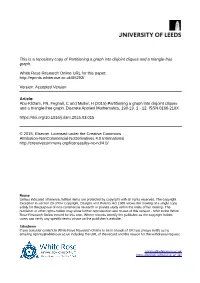 Partitioning a Graph Into Disjoint Cliques and a Triangle-Free Graph