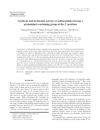 Synthesis and Herbicidal Activity of Sulfonanilides Having a Pyrimidinyl-Containing Group at the 2�-Position