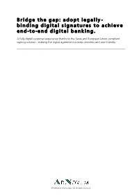 Adopt Digital Signatures to Achieve End-To-End Digital Banking