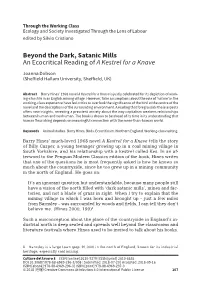 Beyond the Dark, Satanic Mills an Ecocritical Reading of a Kestrel for a Knave