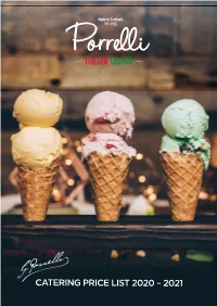 Catering Price List 2020 – 2021