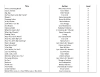 Guided Reading Book List