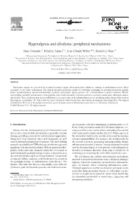 Hyperalgesia and Allodynia: Peripheral Mechanisms