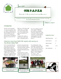OUR P.A.P.E.R: OPRHP Biologists' Newsletter Spring 2009