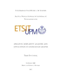 Semantic Similarity Analysis and Application in Knowledge Graphs