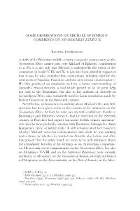 Some Observations on Michael of Ephesus’ Comments on Nicomachean Ethics X