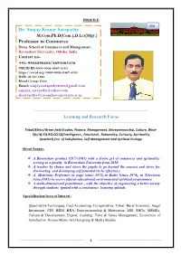 Dr. Sanjay Kumar Satapathy M.Com;Ph.D(Com.) ;D.Let (Mgt.) Professor in Commerce