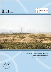 Going Clean – the Economics of China's Low-Carbon Development