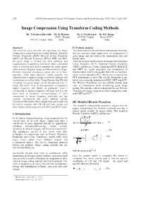 Image Compression Using Transform Coding Methods