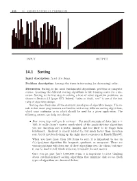 14.1 Sorting