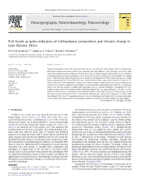 Fish Fossils As Paleo-Indicators of Ichthyofauna Composition and Climatic Change in Lake Malawi, Africa