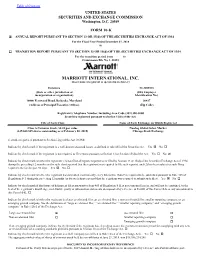 MARRIOTT INTERNATIONAL, INC. (Exact Name of Registrant As Specified in Its Charter)