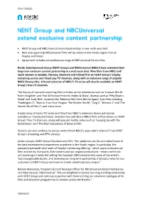 • NENT Group and Nbcuniversal Extend Partnership in New Multi