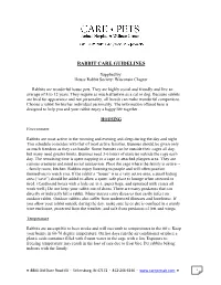 Rabbit Care Guidelines