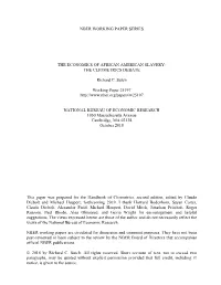 THE CLIOMETRICS DEBATE Richard C. Sutch Working Paper 25197
