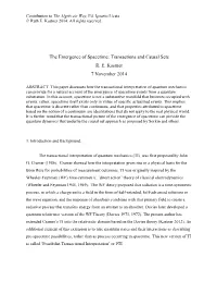 The Emergence of Spacetime: Transactions and Causal Sets R