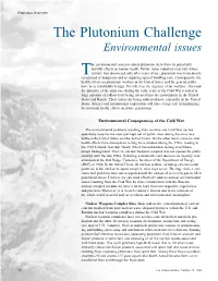 The Plutonium Challenge-Environmental Issues