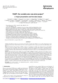 VSOP: the Variable Star One-Shot Project I