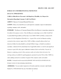 CARD Act Rules Review Pursuant to the Regulatory Flexibility Act; Request For