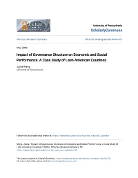 Impact of Governance Structure on Economic and Social Performance: a Case Study of Latin American Countries
