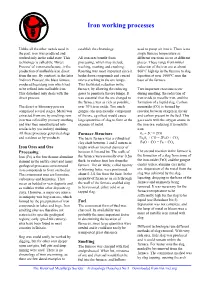 Iron Working Processes