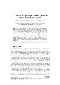 LIZARD – a Lightweight Stream Cipher for Power-Constrained Devices