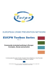 (Oriented) Policing in Europe: Concepts, Theory and Practice